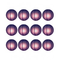 8" Paper Lantern Purple Regular Wire Value Pack (12 PCS)